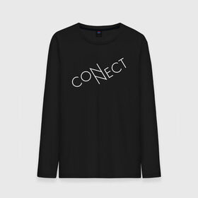 Мужской лонгслив хлопок с принтом CONNECT в Курске, 100% хлопок |  | connect | creative | enternet | minimalism | интернет | коннект | креатив | креативная | минимализм | надпись | сеть | соединение | текст