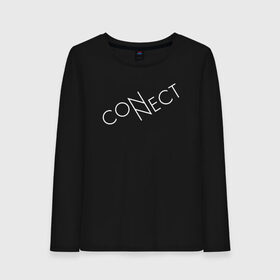 Женский лонгслив хлопок с принтом CONNECT в Курске, 100% хлопок |  | connect | creative | enternet | minimalism | интернет | коннект | креатив | креативная | минимализм | надпись | сеть | соединение | текст