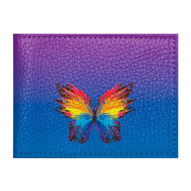 Обложка для студенческого билета с принтом красочная бабочка в Курске, натуральная кожа | Размер: 11*8 см; Печать на всей внешней стороне | Тематика изображения на принте: абстрактное искусство | бабочка | беспозвоночные | брызги | градиент | краска | красочная | крылья | лето | мотыльки и бабочки | насекомое | радуга | ярко