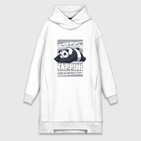 Платье-худи хлопок с принтом My Official Napping Shirt в Курске,  |  | english | funny | lazy | panda | английские надписи | английский язык | дневной сон | дремлет | дрыхнет | ленивая панда | ленивый | лень | люблю вздремнуть | люблю спать | панда | пандочка | прикол | сиеста