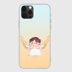 Чехол для iPhone 12 Pro Max с принтом акварельный ангелок в Курске, Силикон |  | акварель | ангел | ангелок | ангелочек | крылья | купидон | милашка | персонаж | рисунок | чиби