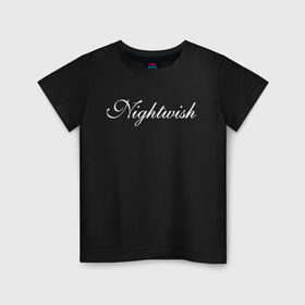 Детская футболка хлопок с принтом Nightwish Logo / Найтвиш (Z) в Курске, 100% хлопок | круглый вырез горловины, полуприлегающий силуэт, длина до линии бедер | music | night wish | nightwish | nuclear blast | rock | spinefarm | лого | музыка | найт виш | найтвиш | рок | симфоник метал | тарья турунен | флор янсен