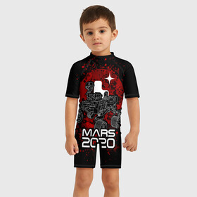 Детский купальный костюм 3D с принтом МАРС 2020, Perseverance в Курске, Полиэстер 85%, Спандекс 15% | застежка на молнии на спине | Тематика изображения на принте: mars 2020 | nasa | perseverance | космос | марс | марс 2020 | марсоход | персеверенс