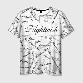 Мужская футболка 3D с принтом Nightwish Songs / Найтвиш песни (Z) в Курске, 100% полиэфир | прямой крой, круглый вырез горловины, длина до линии бедер | music | nightwish | nuclear blast | rock | spinefarm | лого | музыка | найтвиш | рок | симфоник метал | тарья турунен | флор янсен