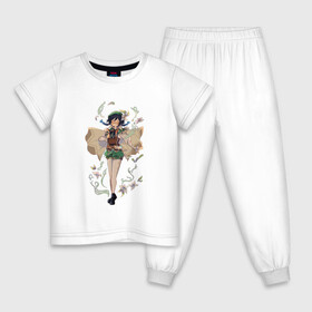 Детская пижама хлопок с принтом Венти в Курске, 100% хлопок |  брюки и футболка прямого кроя, без карманов, на брюках мягкая резинка на поясе и по низу штанин
 | арт | венти | ветер | рисунок | цветы