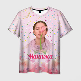 Мужская футболка 3D с принтом Манижа Manizha в Курске, 100% полиэфир | прямой крой, круглый вырез горловины, длина до линии бедер | manizha | далеровна | душанбе | евровидение | евровидение 2021 | манижа | певица | таджикистан | хамраева