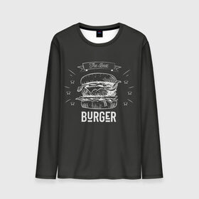 Мужской лонгслив 3D с принтом Бургер в Курске, 100% полиэстер | длинные рукава, круглый вырез горловины, полуприлегающий силуэт | fast food | the best burger | бургер | еда | фастфуд