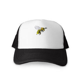 Кепка тракер с сеткой с принтом Пчела в Курске, трикотажное полотно; задняя часть — сетка | длинный козырек, универсальный размер, пластиковая застежка | bee | honey | nature | spring | summer | wings | yellow | бабочки | весна | жало | животные | жук | звери | комар | крылья | лапки | лето | мед | муха | насекомое | оса | природа | пчела | пчелка | стрекоза | цветы | шершень |