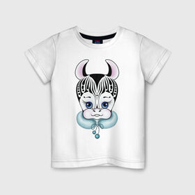 Детская футболка хлопок с принтом Зебра в Курске, 100% хлопок | круглый вырез горловины, полуприлегающий силуэт, длина до линии бедер | зебра | зебра рисунок | мультяшный стиль | рисунок зебры | смешная зебра