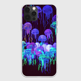 Чехол для iPhone 12 Pro Max с принтом Неоновые медузы в Курске, Силикон |  | вода | животные | медузы | неон | неоновые