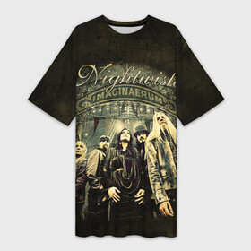 Платье-футболка 3D с принтом NIGHTWISH в Курске,  |  | metal | nightwish | tarja turunen | метал | музыка | найтвиш | рок | симфо метал | тарья турунен