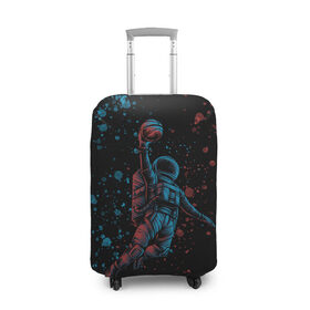 Чехол для чемодана 3D с принтом Space Dank в Курске, 86% полиэфир, 14% спандекс | двустороннее нанесение принта, прорези для ручек и колес | space dank | астронавт | баскет | баскетбол | космический данк | космонавт | мяч | сверху | скафандр | шлем