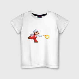 Детская футболка хлопок с принтом Mario в Курске, 100% хлопок | круглый вырез горловины, полуприлегающий силуэт, длина до линии бедер | dendy | games | mario | sega | лето 2021 | марио