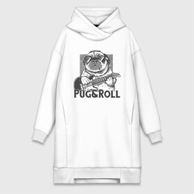 Платье-худи хлопок с принтом Pug  Roll в Курске,  |  | dog | drawing | guitar | music | pop art | pug | rock and roll | гитара | мопс | музыка | очки | пес | поп арт | рисунок | рок н ролл | собака