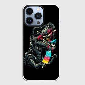 Чехол для iPhone 13 Pro с принтом T REX ЕСТ МОРОЖЕНОЕ в Курске,  |  | Тематика изображения на принте: dino | dinosauria | t rex | ti rex | дино | динозавр | парк юрского | т рекс | ти рекс | чудовище | юрский период | ящер | ящерица