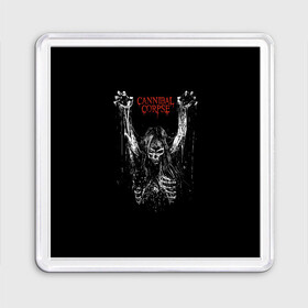 Магнит 55*55 с принтом Cannibal Corpse в Курске, Пластик | Размер: 65*65 мм; Размер печати: 55*55 мм | cannibal corpse | kreator | punk rock | slayer | sodom | анархия | блэк метал | гаражный рок | гранж | дэт метал | металл | панк рок | рок музыка | рок н ролл | рокер | треш метал | труп каннибал | тяжелый рок | хард рок