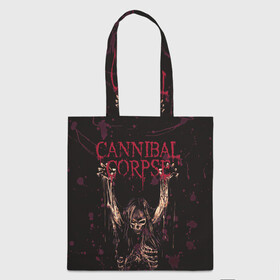 Шоппер 3D с принтом Cannibal Corpse | Skeleton в Курске, 100% полиэстер | Плотность: 200 г/м2; Размер: 34×35 см; Высота лямок: 30 см | Тематика изображения на принте: blood | bones | cannibal corpse | skeleton | skull | кости | кровь | скелет | труп каннибала | череп