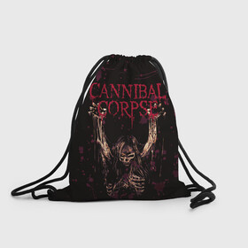 Рюкзак-мешок 3D с принтом Cannibal Corpse | Skeleton в Курске, 100% полиэстер | плотность ткани — 200 г/м2, размер — 35 х 45 см; лямки — толстые шнурки, застежка на шнуровке, без карманов и подкладки | blood | bones | cannibal corpse | skeleton | skull | кости | кровь | скелет | труп каннибала | череп