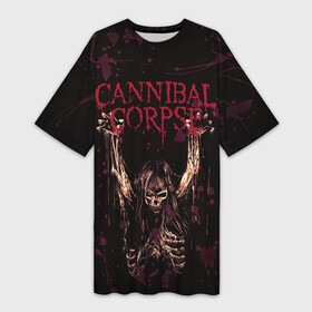 Платье-футболка 3D с принтом Cannibal Corpse | Skeleton в Курске,  |  | blood | bones | cannibal corpse | skeleton | skull | кости | кровь | скелет | труп каннибала | череп