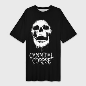 Платье-футболка 3D с принтом Сannibal Сorpse в Курске,  |  | cannibal corpse | cannibal corpse lettering | cannibal corpse print | cannibal corpse rock band | death metal band | rock | белый череп | дэт метал группа | надпись cannibal corpse | принт cannibal corpse | рок | рок группа cannibal corpse | 