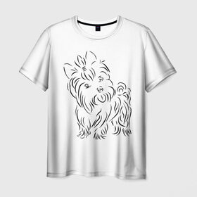 Мужская футболка 3D с принтом йорк в Курске, 100% полиэфир | прямой крой, круглый вырез горловины, длина до линии бедер | dog | гав | животные | йорк | йоркширский терьер | милота | собака | собачка | терьер | фауна | хвостик | щенок | язык