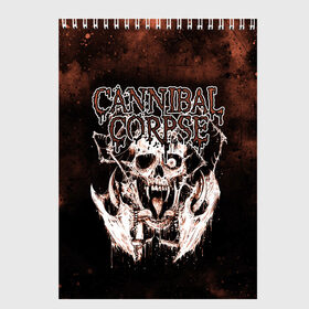 Скетчбук с принтом Cannibal Corpse в Курске, 100% бумага
 | 48 листов, плотность листов — 100 г/м2, плотность картонной обложки — 250 г/м2. Листы скреплены сверху удобной пружинной спиралью | Тематика изображения на принте: canibal corpse | cannibal corpse | death metal | группы | дэт метал | канибал корпс | метал | рок