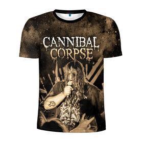 Мужская футболка 3D спортивная с принтом Cannibal Corpse в Курске, 100% полиэстер с улучшенными характеристиками | приталенный силуэт, круглая горловина, широкие плечи, сужается к линии бедра | Тематика изображения на принте: canibal corpse | cannibal corpse | death metal | группы | дэт метал | канибал корпс | метал | рок