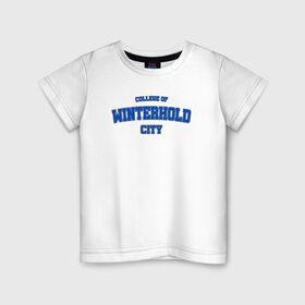 Детская футболка хлопок с принтом Коллегия Винтерхолда - Skyrim в Курске, 100% хлопок | круглый вырез горловины, полуприлегающий силуэт, длина до линии бедер | skyrim | tes | varsity | winterhold | видеоигры | винтерхолд | коллегия винтерхолда | скайрим