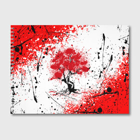 Альбом для рисования с принтом САКУРА | SAKURA | ВИШНЯ в Курске, 100% бумага
 | матовая бумага, плотность 200 мг. | Тематика изображения на принте: chery | colors | flowers | japan | paints | roses | sakura | брызги | вишня | краски | растения | розы | ромашка | сакура | тюльпаны | цветы | цветы сакуры | япония