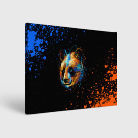 Холст прямоугольный с принтом КРАСОЧНАЯ ПАНДА в Курске, 100% ПВХ |  | blue | colors | orange | paints | panda | брызги | краски | медведь | панда