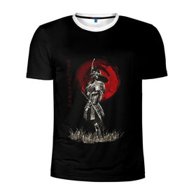 Мужская футболка 3D спортивная с принтом Самурай после битвы в Курске, 100% полиэстер с улучшенными характеристиками | приталенный силуэт, круглая горловина, широкие плечи, сужается к линии бедра | боевые искусства | история | легендарные воины | минимализм | самурай