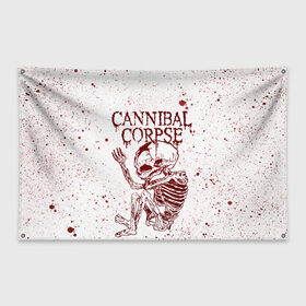 Флаг-баннер с принтом Cannibal Corpse в Курске, 100% полиэстер | размер 67 х 109 см, плотность ткани — 95 г/м2; по краям флага есть четыре люверса для крепления | canibal corpse | cannibal corpse | death metal | группы | дэт метал | канибал корпс | метал | рок
