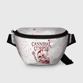 Поясная сумка 3D с принтом Cannibal Corpse в Курске, 100% полиэстер | плотная ткань, ремень с регулируемой длиной, внутри несколько карманов для мелочей, основное отделение и карман с обратной стороны сумки застегиваются на молнию | canibal corpse | cannibal corpse | death metal | группы | дэт метал | канибал корпс | метал | рок