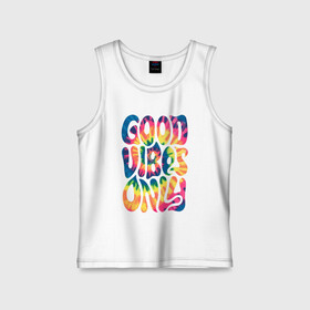 Детская майка хлопок с принтом Good vibes only в Курске,  |  | gradient | pattern | tie dye | градиент | паттерн | тай дай | тие дие | узор | узоры