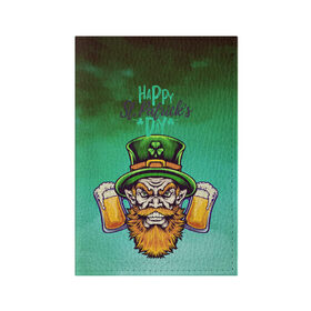 Обложка для паспорта матовая кожа с принтом Happy Saint Patricks Day в Курске, натуральная матовая кожа | размер 19,3 х 13,7 см; прозрачные пластиковые крепления | saint patricks day | арт | графика | март | патрик | святой патрик