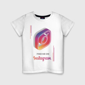 Детская футболка хлопок с принтом Инстаграм / Instagram в Курске, 100% хлопок | круглый вырез горловины, полуприлегающий силуэт, длина до линии бедер | facebook | instagram | инста | инстаграм | платформа | приложение | редактор фотографий | социальная сеть | соцсеть
