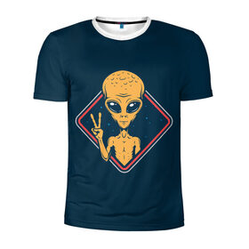 Мужская футболка 3D спортивная с принтом НЛО / UFO в Курске, 100% полиэстер с улучшенными характеристиками | приталенный силуэт, круглая горловина, широкие плечи, сужается к линии бедра | ufo | брат по разуму | зеленый человечек | инопланетец | инопланетник | инопланетный гость | инопланетянин | марсианин | нло | пришелец
