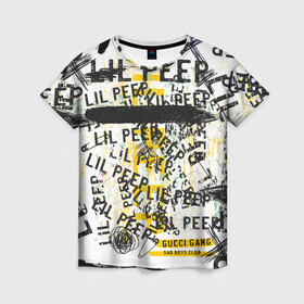 Женская футболка 3D с принтом LIL PEEP Vintage Graffiti Wall в Курске, 100% полиэфир ( синтетическое хлопкоподобное полотно) | прямой крой, круглый вырез горловины, длина до линии бедер | baby | bart | bird | cry | cry baby | cry dead smile | crybaby | gucci gang | lil peep | lil prince | logobombing | love | pattern | pink | граффити | гуччи | зарубежная музыка | лил пип | логобомбинг | любовь | маленький принц | малыш | патт