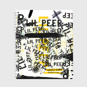 Тетрадь с принтом LIL PEEP Vintage Graffiti Wall в Курске, 100% бумага | 48 листов, плотность листов — 60 г/м2, плотность картонной обложки — 250 г/м2. Листы скреплены сбоку удобной пружинной спиралью. Уголки страниц и обложки скругленные. Цвет линий — светло-серый
 | baby | bart | bird | cry | cry baby | cry dead smile | crybaby | gucci gang | lil peep | lil prince | logobombing | love | pattern | pink | граффити | гуччи | зарубежная музыка | лил пип | логобомбинг | любовь | маленький принц | малыш | патт