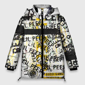 Женская зимняя куртка Oversize с принтом LIL PEEP Vintage Graffiti Wall в Курске, верх — 100% полиэстер; подкладка — 100% полиэстер; утеплитель — 100% полиэстер | длина ниже бедра, силуэт Оверсайз. Есть воротник-стойка, отстегивающийся капюшон и ветрозащитная планка. 

Боковые карманы с листочкой на кнопках и внутренний карман на молнии | baby | bart | bird | cry | cry baby | cry dead smile | crybaby | gucci gang | lil peep | lil prince | logobombing | love | pattern | pink | граффити | гуччи | зарубежная музыка | лил пип | логобомбинг | любовь | маленький принц | малыш | патт
