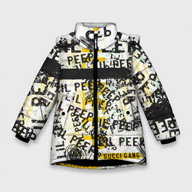 Зимняя куртка для девочек 3D с принтом LIL PEEP Vintage Graffiti Wall в Курске, ткань верха — 100% полиэстер; подклад — 100% полиэстер, утеплитель — 100% полиэстер. | длина ниже бедра, удлиненная спинка, воротник стойка и отстегивающийся капюшон. Есть боковые карманы с листочкой на кнопках, утяжки по низу изделия и внутренний карман на молнии. 

Предусмотрены светоотражающий принт на спинке, радужный светоотражающий элемент на пуллере молнии и на резинке для утяжки. | baby | bart | bird | cry | cry baby | cry dead smile | crybaby | gucci gang | lil peep | lil prince | logobombing | love | pattern | pink | граффити | гуччи | зарубежная музыка | лил пип | логобомбинг | любовь | маленький принц | малыш | патт
