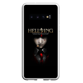 Чехол для Samsung Galaxy S10 с принтом Хелсинг в Курске, Силикон | Область печати: задняя сторона чехла, без боковых панелей | алукард | аниме | вампир | крест | кровь | манга | хеллсинг | хелсинг