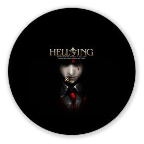 Коврик для мышки круглый с принтом Хелсинг в Курске, резина и полиэстер | круглая форма, изображение наносится на всю лицевую часть | алукард | аниме | вампир | крест | кровь | манга | хеллсинг | хелсинг