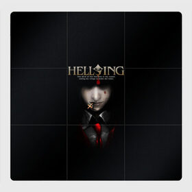 Магнитный плакат 3Х3 с принтом Хелсинг в Курске, Полимерный материал с магнитным слоем | 9 деталей размером 9*9 см | алукард | аниме | вампир | крест | кровь | манга | хеллсинг | хелсинг