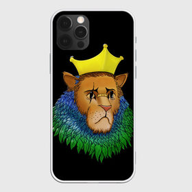 Чехол для iPhone 12 Pro Max с принтом Lion_art в Курске, Силикон |  | king | lion | корона | кошка | лев | перья | царь | царь зверей