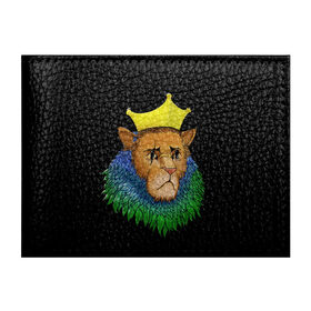 Обложка для студенческого билета с принтом Lion_art в Курске, натуральная кожа | Размер: 11*8 см; Печать на всей внешней стороне | king | lion | корона | кошка | лев | перья | царь | царь зверей