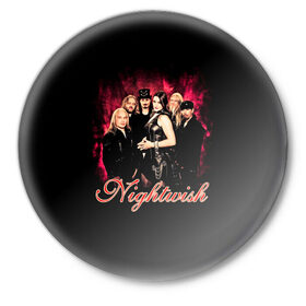 Значок с принтом Nightwish в Курске,  металл | круглая форма, металлическая застежка в виде булавки | gothic | metall | nightwish | rock | tarja turunen | готические | логотипы рок групп | метал | музыка | найтвиш | рок группы | рокерские | симфоник метал | тарья турунен