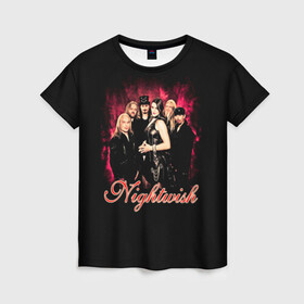 Женская футболка 3D с принтом Nightwish в Курске, 100% полиэфир ( синтетическое хлопкоподобное полотно) | прямой крой, круглый вырез горловины, длина до линии бедер | gothic | metall | nightwish | rock | tarja turunen | готические | логотипы рок групп | метал | музыка | найтвиш | рок группы | рокерские | симфоник метал | тарья турунен