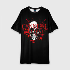 Детское платье 3D с принтом Cannibal Corpse в Курске, 100% полиэстер | прямой силуэт, чуть расширенный к низу. Круглая горловина, на рукавах — воланы | cannibal | cannibal corpse | corpse | trash | алекс уэбстер | брутальный дэт метал | джордж фишер | дэт метал | дэтграйнд | пол мазуркевич | пэт обрайэн | роб барретт