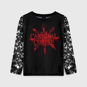 Детский лонгслив 3D с принтом Cannibal Corpse в Курске, 100% полиэстер | длинные рукава, круглый вырез горловины, полуприлегающий силуэт
 | cannibal | cannibal corpse | corpse | trash | алекс уэбстер | брутальный дэт метал | дэт метал | дэтграйнд | пол мазуркевич